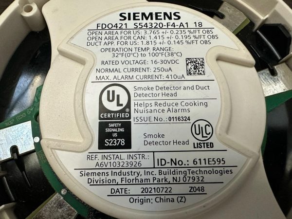 Đầu báo khói quang điện Siemens FDO421
